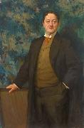 Heinrich Hellhoff Portrait des Kammersangers Paul Knupfer oil on canvas